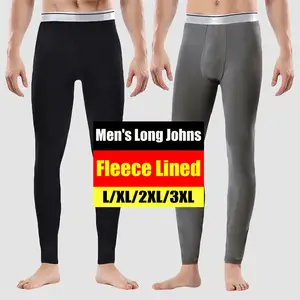 Comprar Ropa interior térmica de invierno para hombre, conjunto de pijamas  largos de algodón suave con forro polar y paneles cálidos