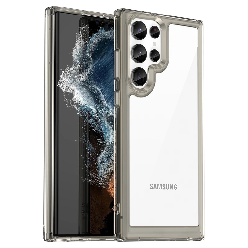 Transparent Clear Case with Anti-Fingerprint Soft Edges and Durable PC+TPU Back Cover