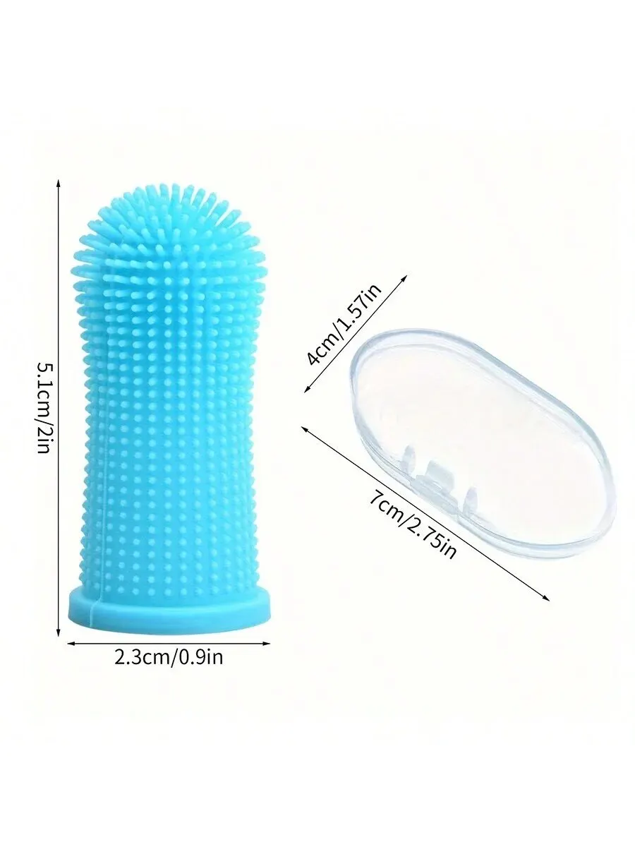 Pet Finger Toothbrush Cleaning Products for Cats and DogsOral Cleaning ToothbrushesSilicone Bristles 2