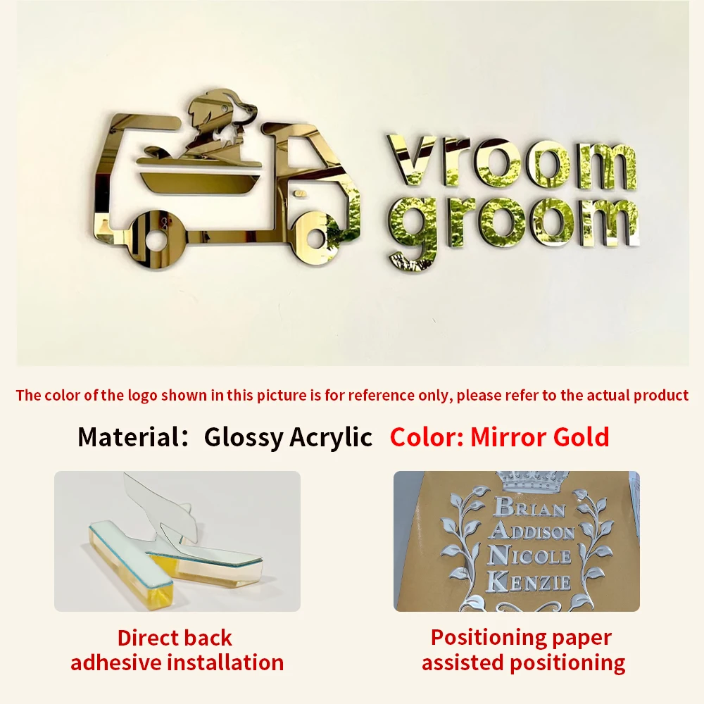 Personalized Large Business Sign Wall Mounted Acrylic 3D Logo Sign Custom Wall Art Beauty Salon Shop Bar Decor Home Decorations