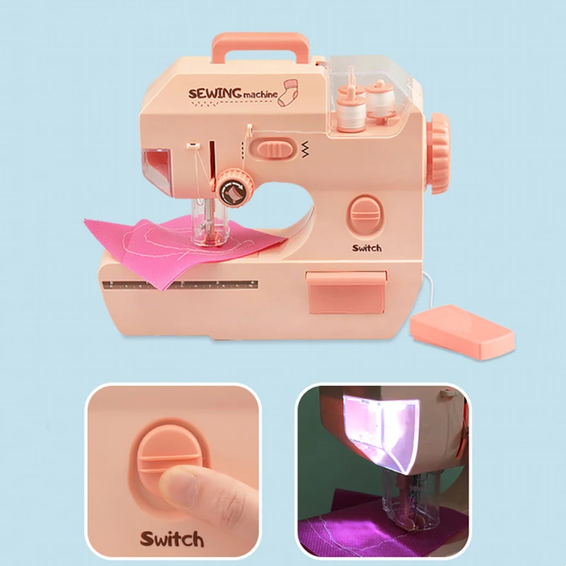 Kid Mini Sewing Machine Toy Electric Simulation DIY Mini Furniture