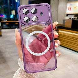Built - in Lens Protective Transparent Phone Case with Magnetic Charging Capability for Xiaomi 17T Pro (PURPLE)