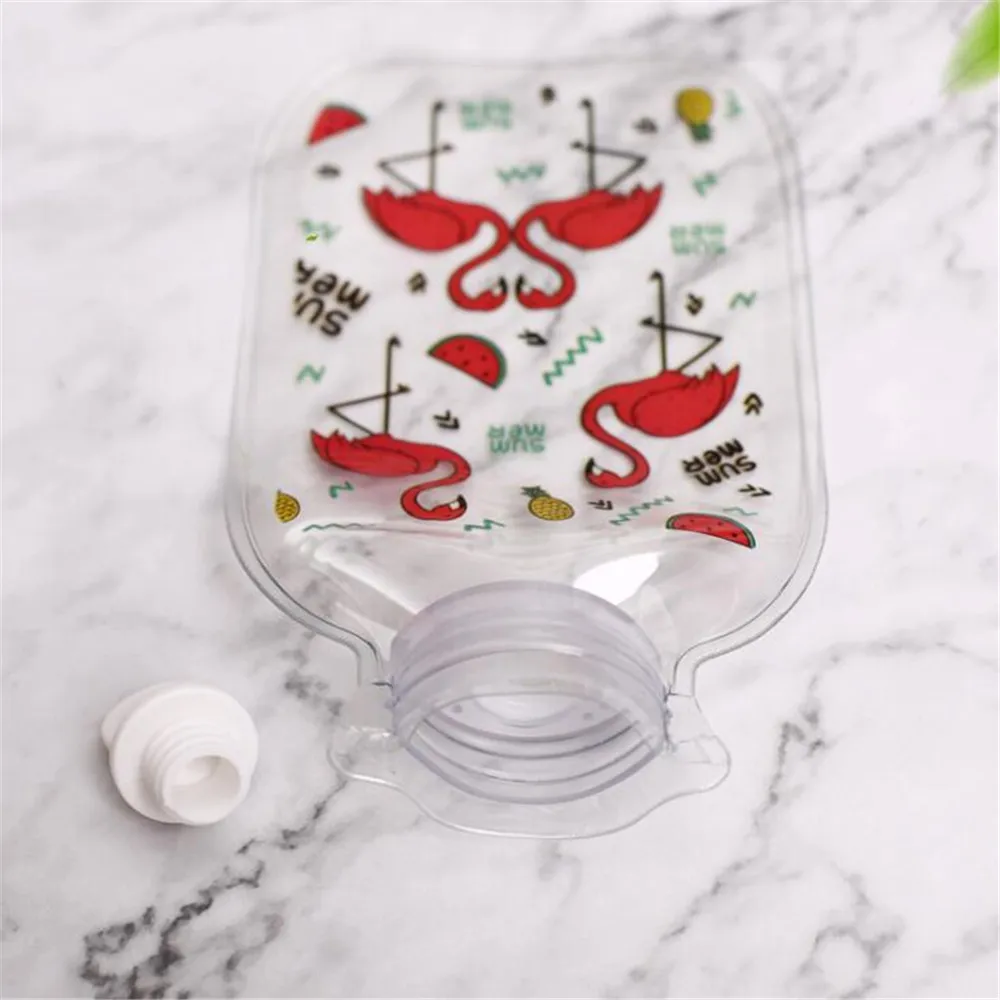 Cute Transparent Hot Water Bottle Warm Belly Treasure Cartoon Hand Warmer Filled Mini Explosion-proof Portable Hot Water Bags