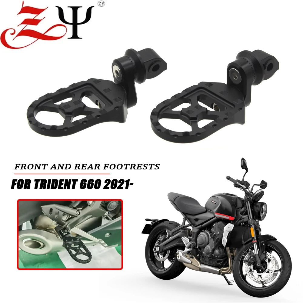 

Fit For Trident 660 2021 2022 2023- Motorcycle Front&Rear Footrest Adjustable Foot Pegs Rotatable Foot Pegs Rest Trident660