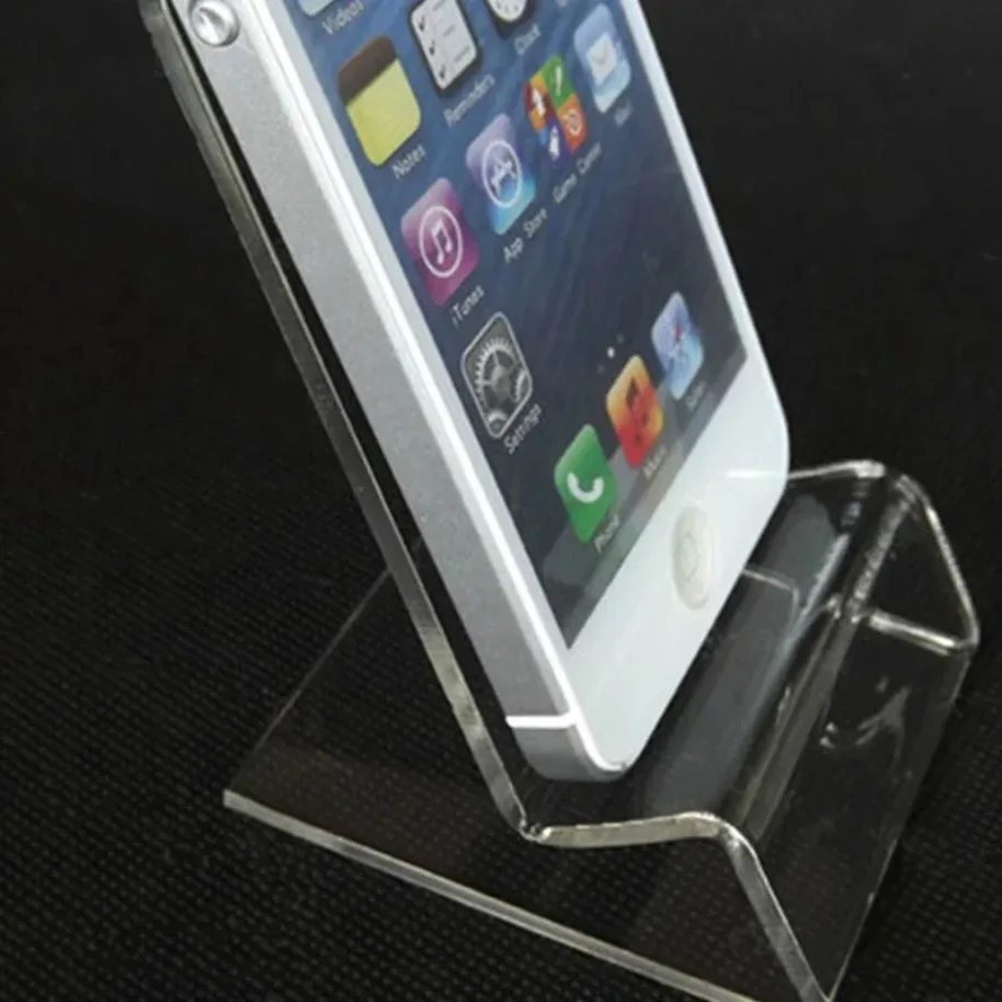 Acrylic Stand Phone Holder Transparent Tablet Bracket Shelf Window Counter Display Showcase For iPhone Smasung Xiaomi Cellphone