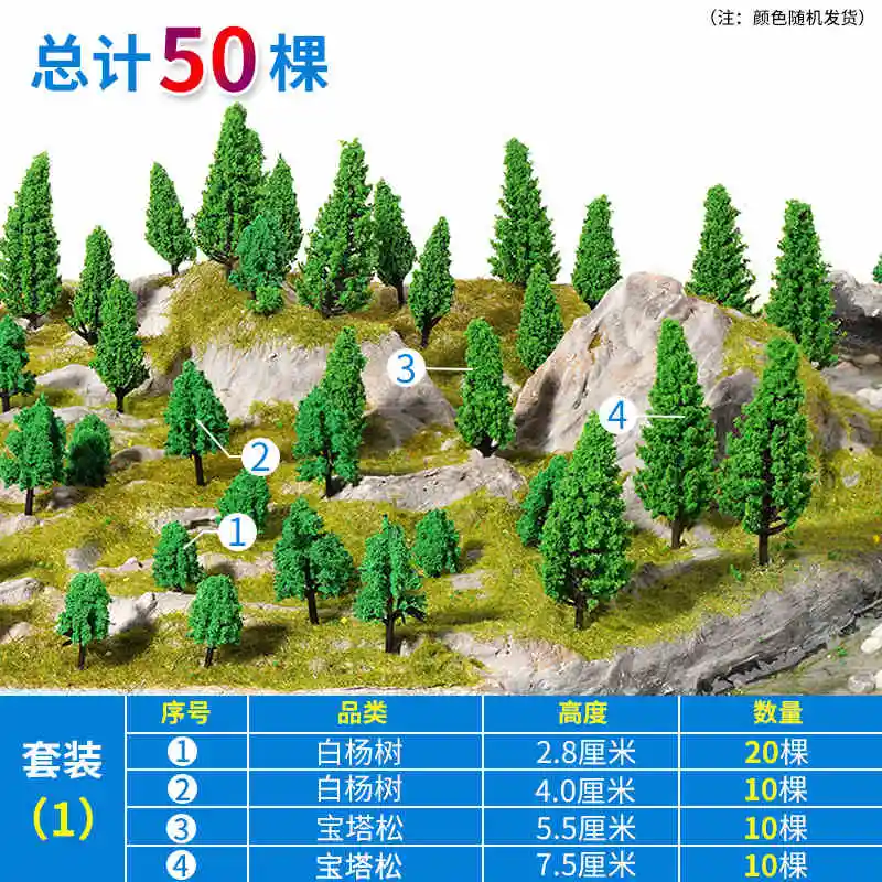 20-100pcs Model Trees Kit Train Artificial Miniature Tree Scenery Railroad Decoration Building Landscape Accessories 2.8-10.5cm 5