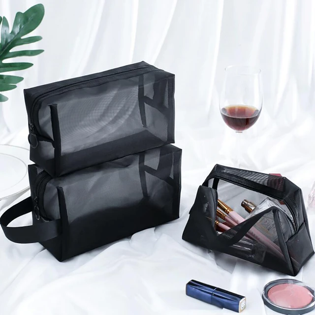 1PCS Women Men Necessary Portable Cosmetic Bag Transparent Travel Organizer  Fashion Large Black Toiletry Bags Makeup Pouch - AliExpress