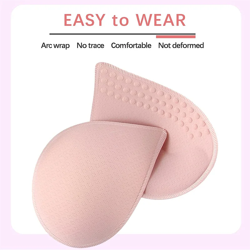 2 Pairs (4 Pieces ) Latex Chest Pad Breathable Bra Pads Inserts