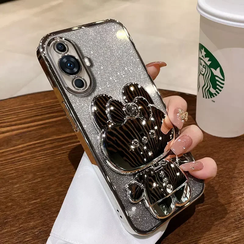 Luxury Glitter Mirror Rabbit Holder Shockproof Case