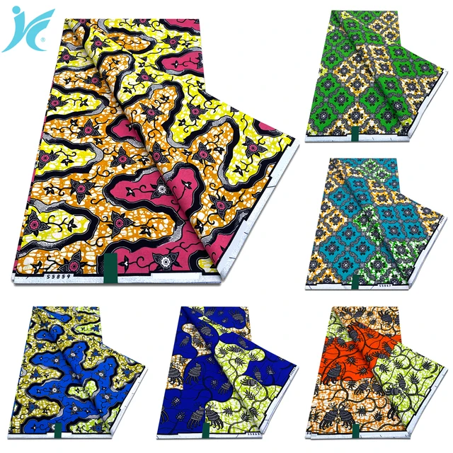 Prix de gros africain véritable cire imprime tissu Ankara cire 100% coton tissu garanti véritable matériel de couture Original 1