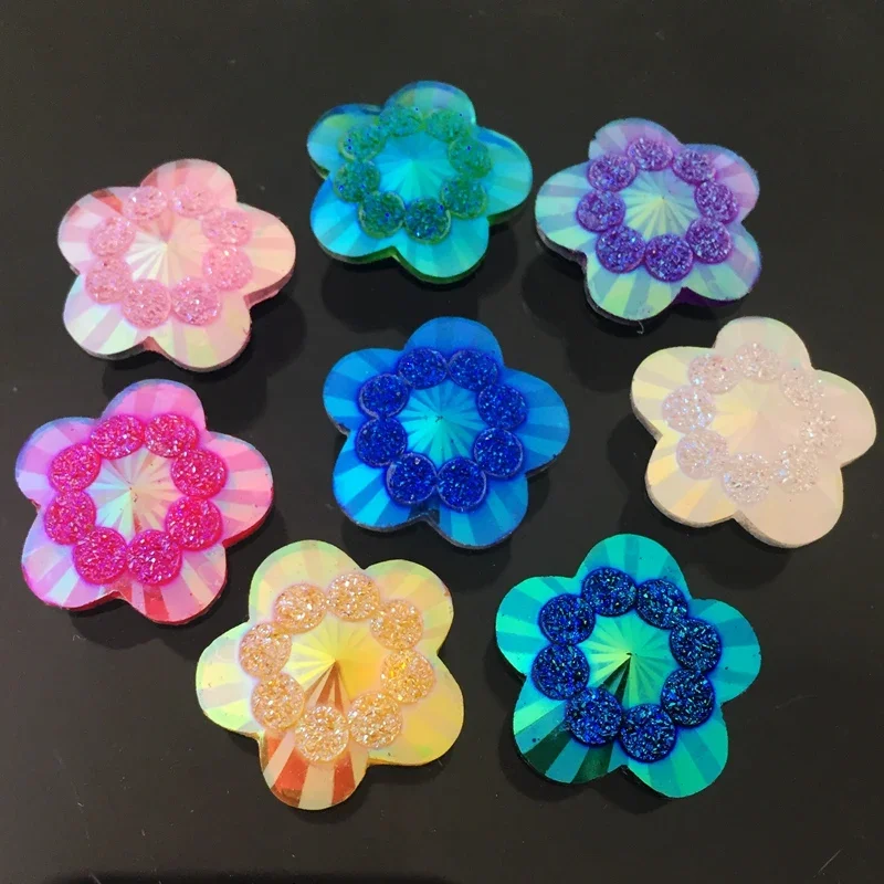20 Stück 20 mm ab, gemischte Farben, blumenförmige Strasssteine, weibliche Hochzeitsaccessoires, Kunstharz, Sammelalbum, Dekor, Heimhandwerk, Verzierungen
