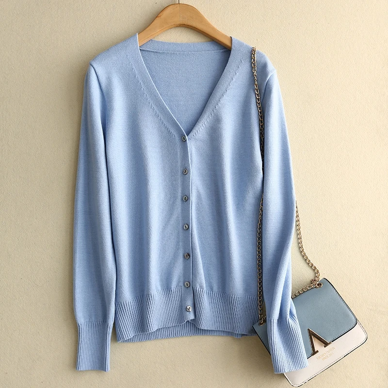 

Women Cardigans Autumn V-neck Single Breasted Knit Outerwear Casual Spring Woman Sweater 2023 Pink Yellow White Cardigan Jumpers