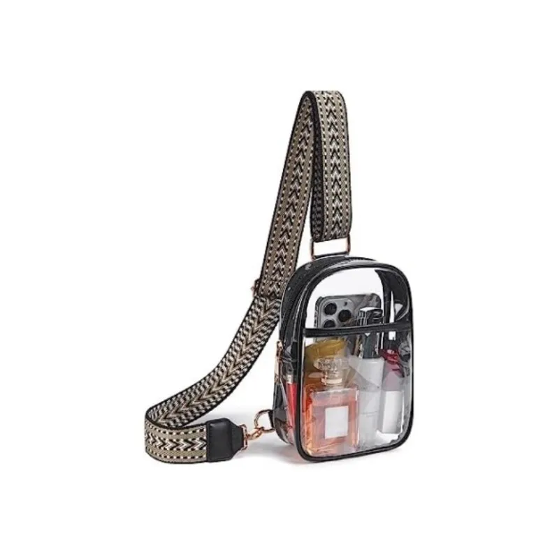 

Clear Sling Bag, Clear Crossbody Bag Purses for Women Heavy Duty Transparent Chest Bag with Adjustable Strap