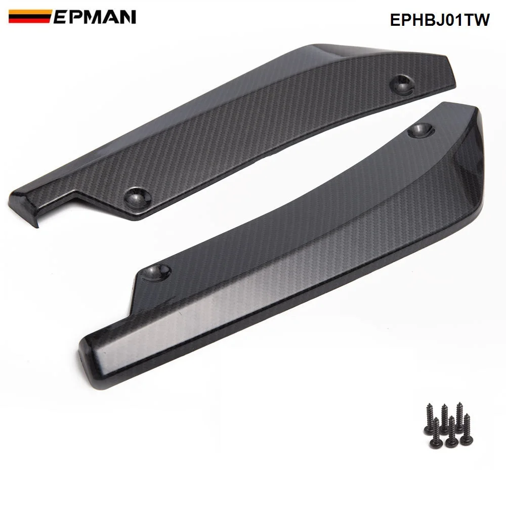 Epman 2PCS/SET Universal Car Rear Bumper Lip Splitter Diffuser Chin Spoiler Canard Deflector EPHBJ01