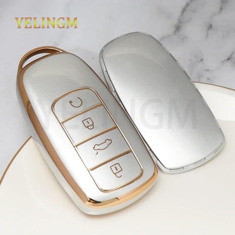 Premium 4-Button TPU Car Key Case Holder and Keychain Accessory