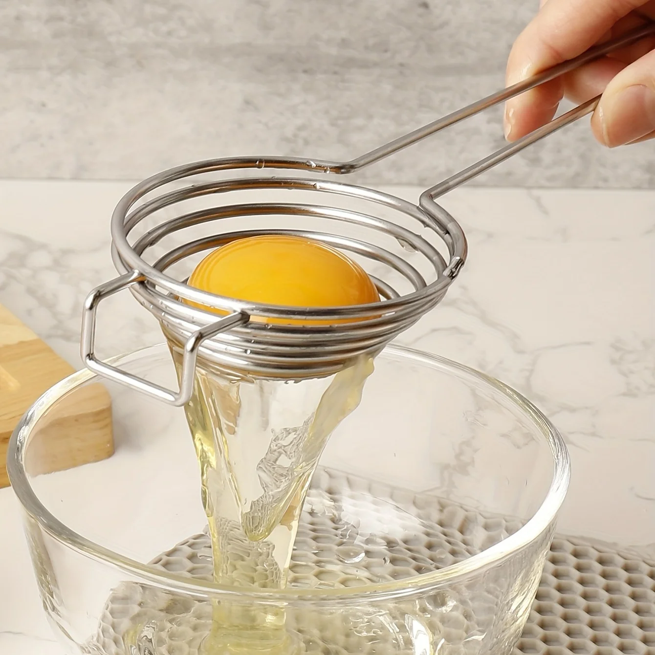Premium Stainless Steel Egg Yolk Separator-Effortless Egg White And Yolk Divider With Filter Function For Separated Eggs
