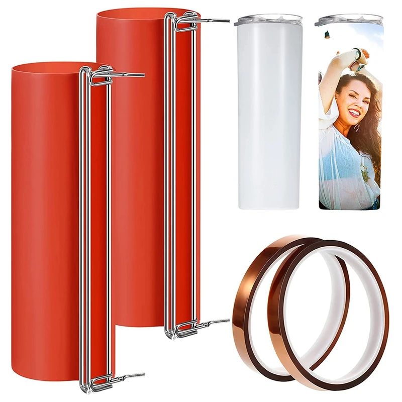 2Pcs Mug 20 Oz Silicone Cup Clamp With 2 Rolls Heat Resistant Tape For Printing Mugs Sublimation Transfer Supplies |