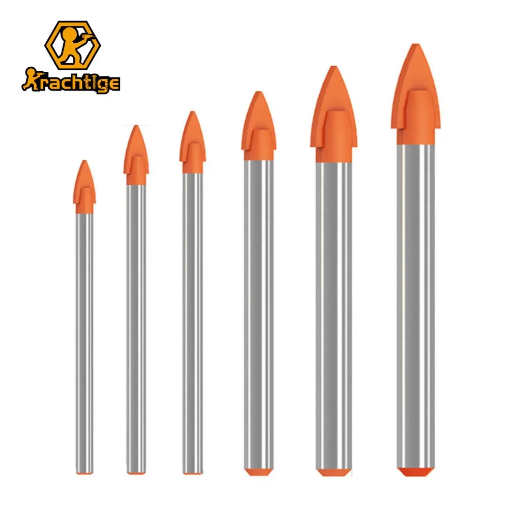 

Krachtige 6Pcs Glass Drill Bits Set 4/5/6/8/10/12MM for Tile Concrete Brick Glass Plastic Marble