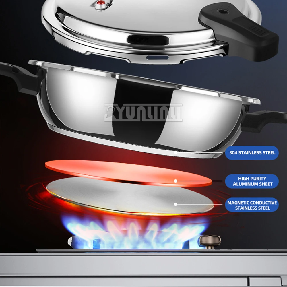 304 Stainless Steel Multifunctional Pressure Cooker 8L Household Thickening Pressure Pot 6