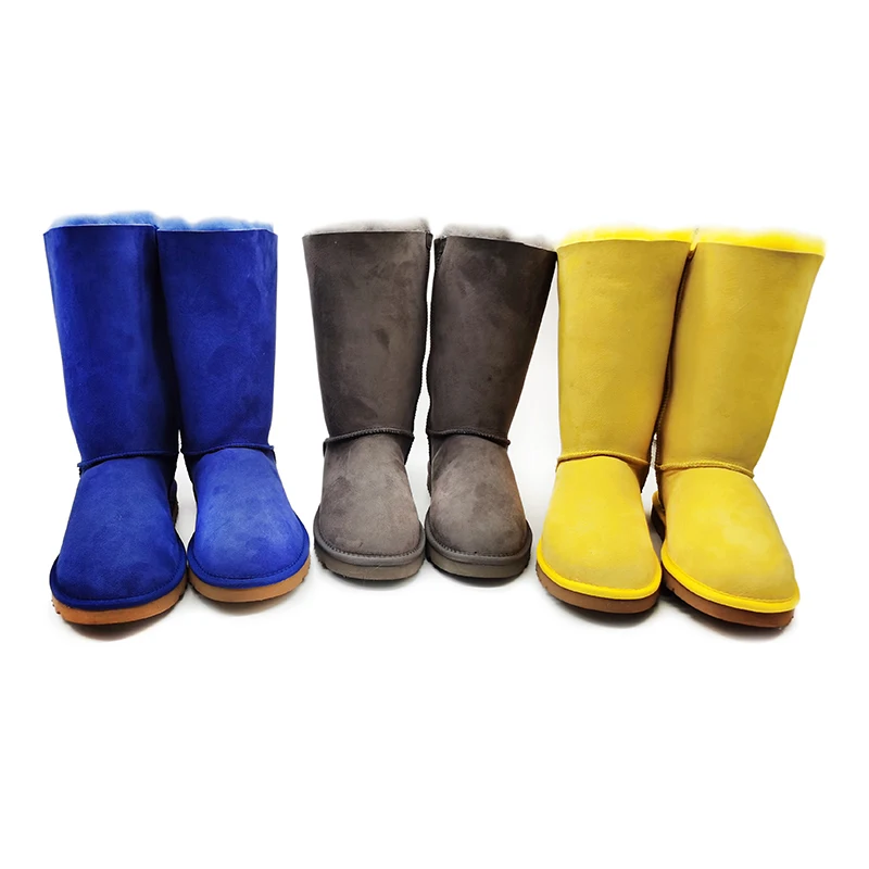 Snow boots bow knots women boots fluffy soft plush women winter tall fur boots for ladies and children