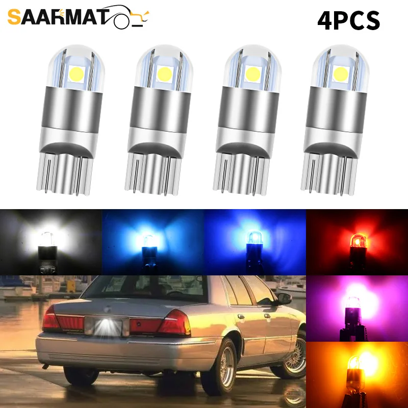 4pcs LED License Plate Light W5W T10 168 Lamp For Mercury Sable Mariner