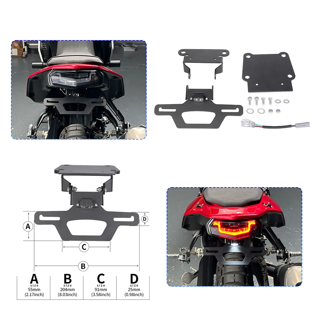 2025 XTZ07 T7 Adjustable License Plate Frame Holder For Yamaha