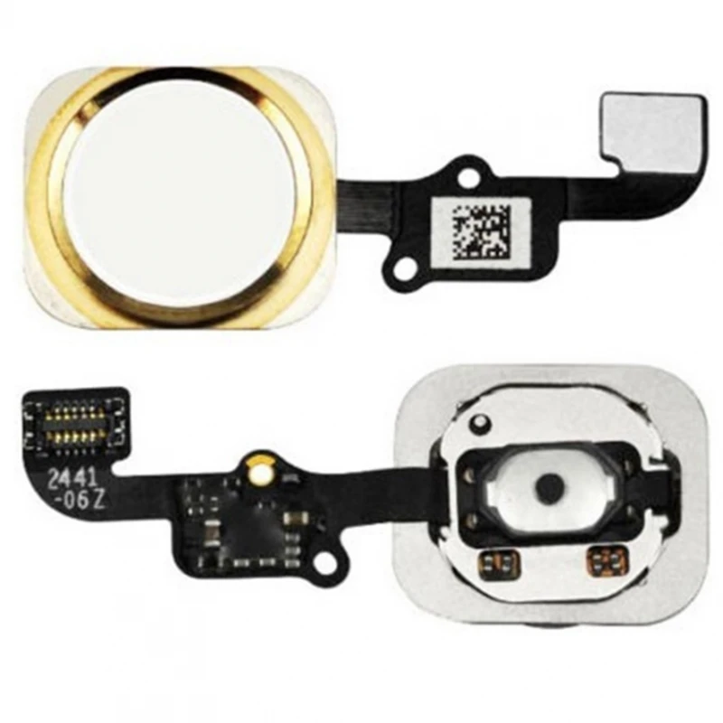 Button Home Iphone 6 / 6 Plus Cable Flex Middle Footprint Menu Gold # Apple Iphone 6 (A1549 Cdma, A1586 Td-Lte) # Apple Iphone 6 Plus (A1522 Gsm, A152
