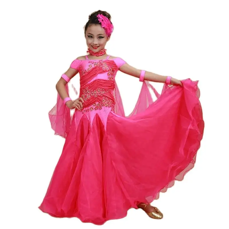 Children Ballroom Dance Dresses Waltz Tango Jazz Dance Costumes Girls