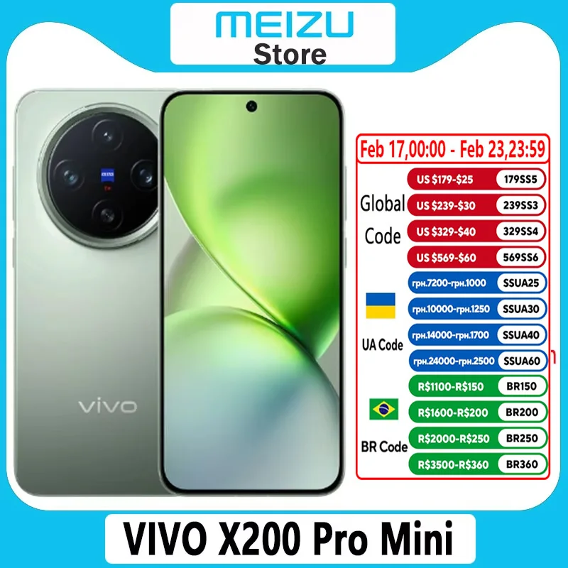 Novo vivo x200 pro mini dimensão do telefone móvel 9400 octa