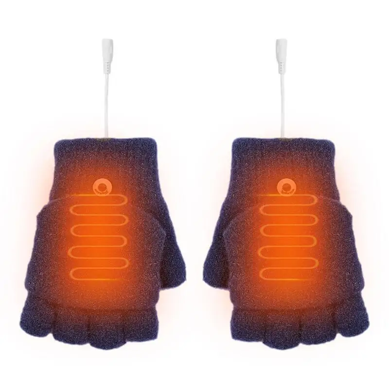 

Перчатки с подогревом для мужчин и женщин, вязаные шерстяные мотоциклетные перчатки, водонепроницаемые ветрозащитные зимние перчатки с USB-зарядкой