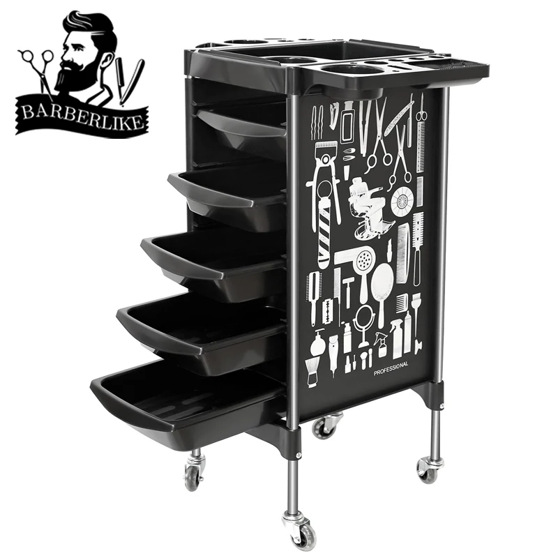 

Salon 5 Drawer Trolley Cart on Wheels Multifunction Hair Stylist Rolling Cart Professional Hairdresser Hair Dye Storage Tools