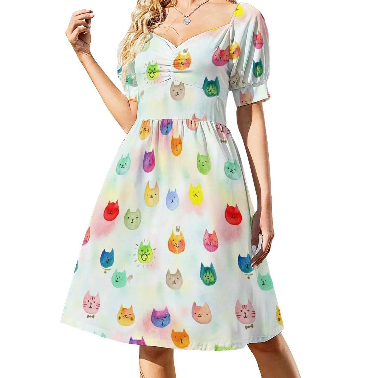 Cat confetti Sleeveless Dress Women's summer dress cocktail dresses women formal occasion dresses