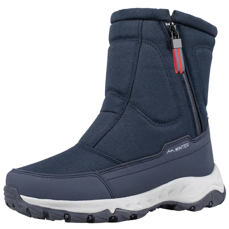 Platform Boots Men Snow Boots Ankle Plush Warm Thicken Winter Shoes Male New Comfortable Non-slip Outdoor Booties Man Shoes