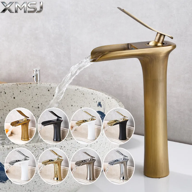 ก๊อกน้ำอ่างล้างหน้าแบบน้ำตกสีดำ ก๊อกน้ำห้องน้ำแบบก้านโยกเดี่ยว ก๊อกผสมอ่างล้างหน้าทรงสูง ก๊อกน้ำอ่างล้างหน้าทองเหลือง ก๊อกน้ำอ่างล้างหน้าสีเงิน 1