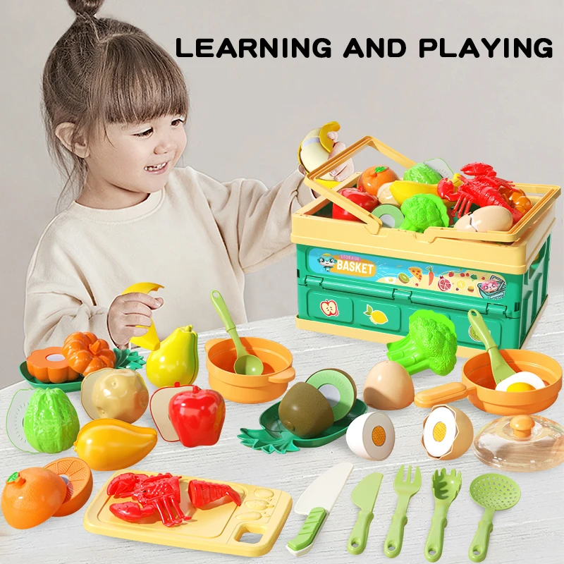 Simulation fruit and vegetable cutting fun children's toys house can peel and cut fruits vegetables baby kitchen toys