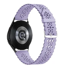 Elegant Lace Silicone Sport Strap - 20mm/22mm Band - 22mm watch band (Lavender 12)