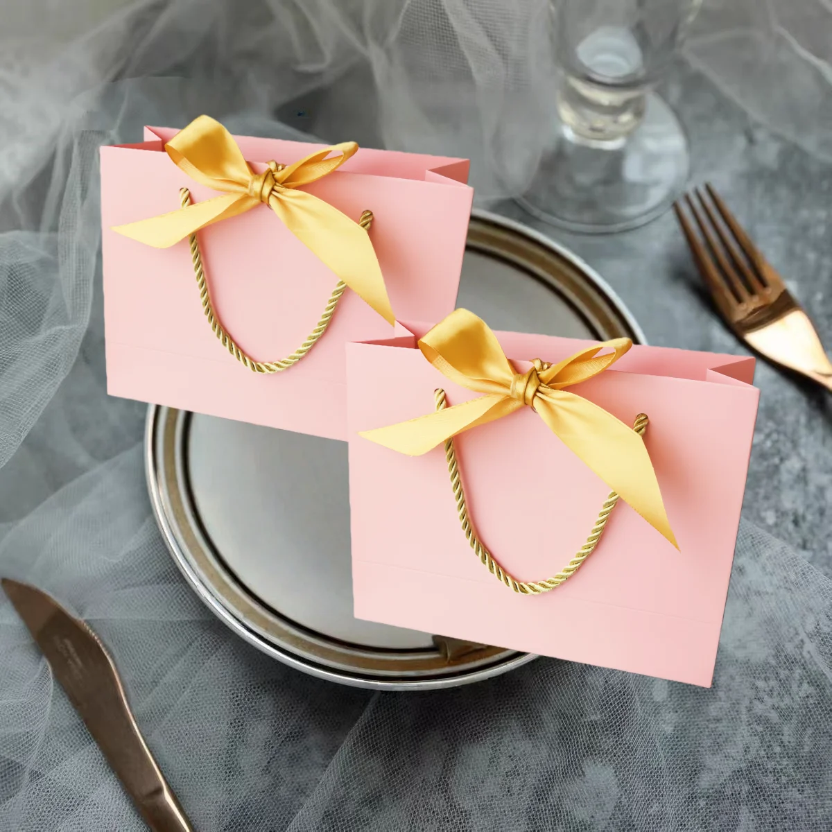 Verpackung Papier-Geschenktüte für kleine Unternehmen, Schmuck, personalisierte Pakete, individuelles Logo, Hochzeitsgeschenke, Valentinstags-Geschenktüten