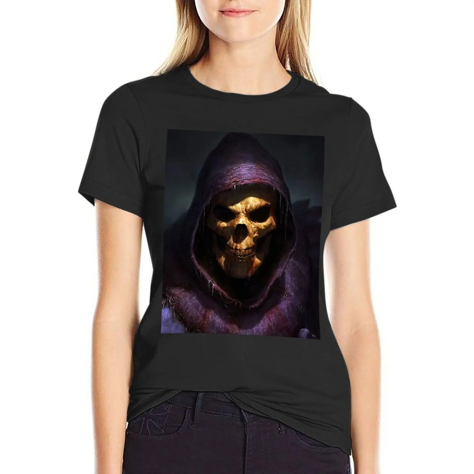 

Skeletor Realistic Graphic T-Shirt summer clothes Aesthetic clothing t shirts for Women