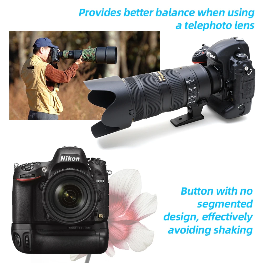 Description Picture 6 of itemPixel MB-D14 DSLR Battery Grip for Nikon D600/D610 Camera Grip Holder Shutter Release Button Nikon Battery Grip