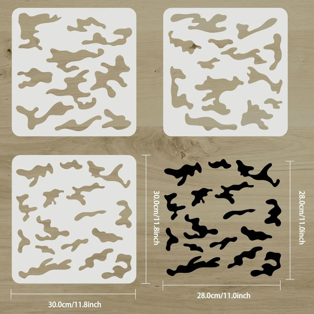 3 pcs Camo Stencil Kit 11.8x11.8inch Camo Stencils for Spray Paint  Camouflage Pattern Stencils for Painting on Wood Canvas - AliExpress