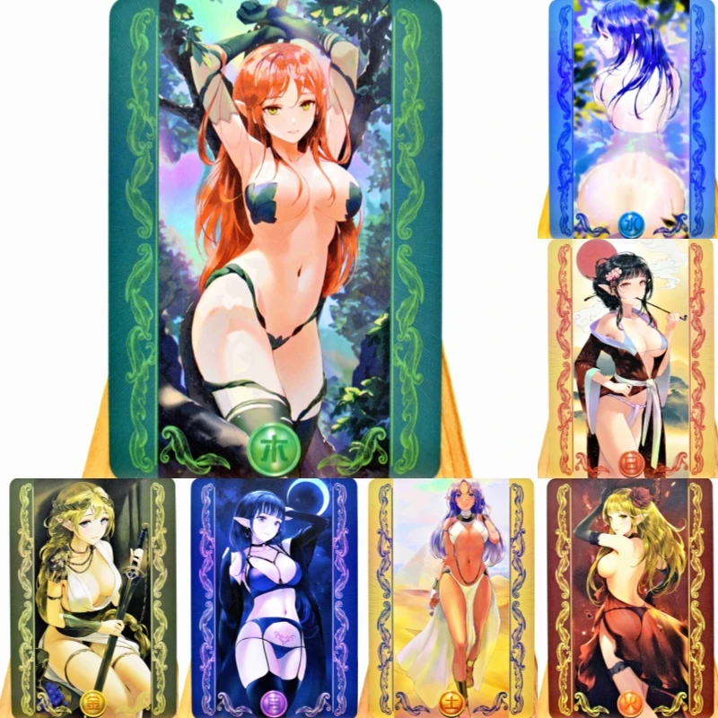 7Stks/set of Anime Mobile Game Star Flash Card ACG Fandom Kawaii Girl Sexy Girl Card Game Fan Mika Collection Flash Card