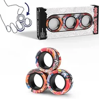 3pcs Magnetic Rings Spinner Fidget Toy Set Finger Magnets Rings for Anxiety Relief Therapy Fidget Pack Gift for Adults Teens Kid 1
