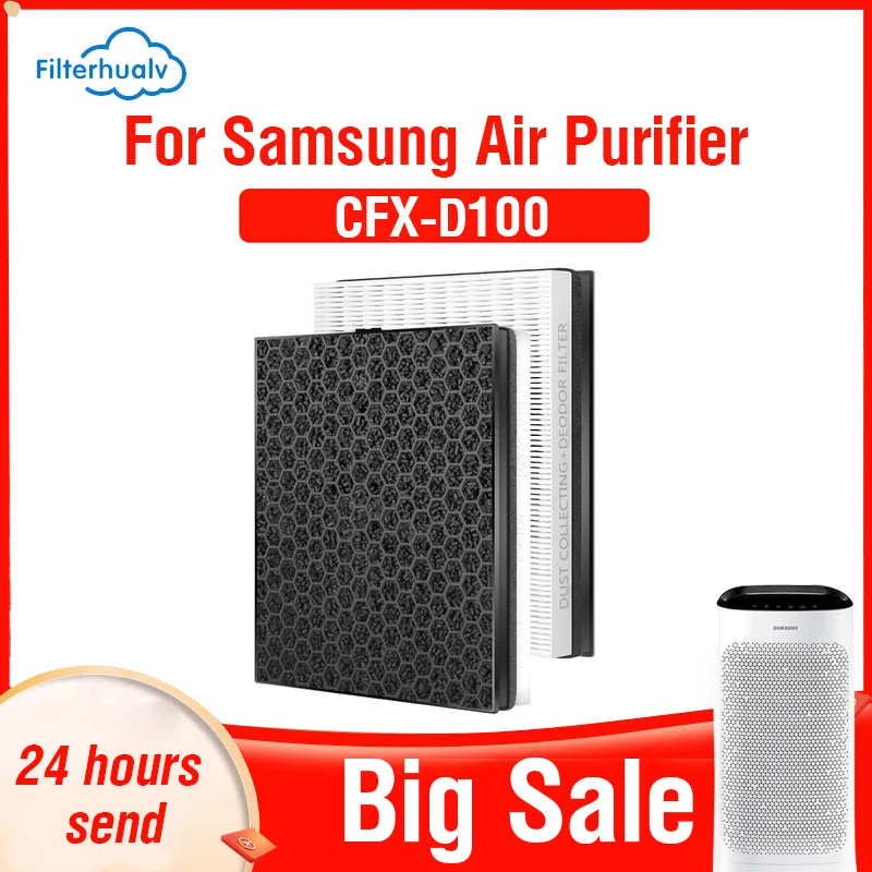 

Filterhualv Hepa Filter Samsung CFX-D100D PM2.5 Activated Carbon Filter For Samsung CFX-D100D Filter Samsung Air Purifier Filter