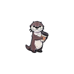 Charming Otter Enamel Pin - Whimsical Animal Brooch for Clothing Accessories and Gifts (25)