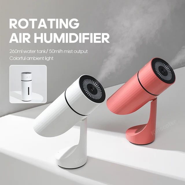 260ML Wireless Air Humidifier USB Aromatherapy Diffuser 1000mAh Rechargeable Battery Ultrasonic Cool Mist Maker Quiet Fogger 1