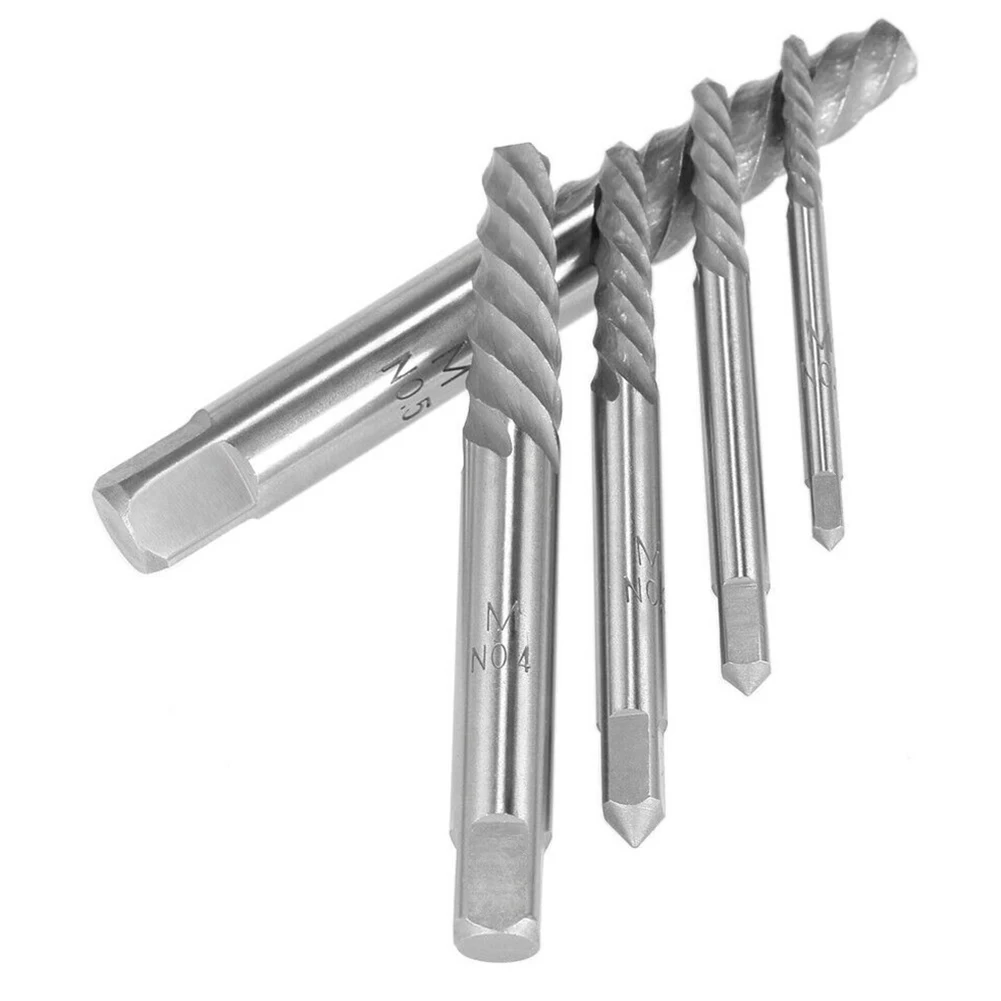 5pcs Screw Extractor Center Drill Bits Guide Set Broken Damaged Bolt Remover Hex Shank And Spanner For Broken Screw Hand Tool