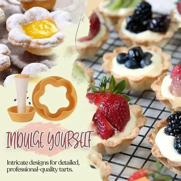 Baking Tool Baking Accessories Tart Shell Mold Set Pastry Dough Tamper Kit Fruit Pie Maker Cookies Cutter Cake Cup Presser Cupcake Muffin Mould