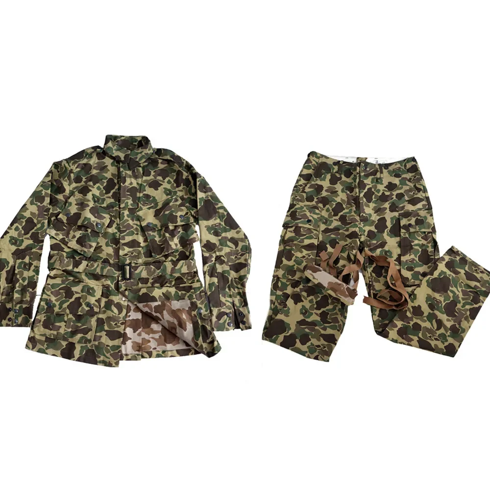

Camouflage M42 Suit Paratrooper Airborne Jump Uniform Retro Ameican OSS HBT Jacket And Pants Military Set