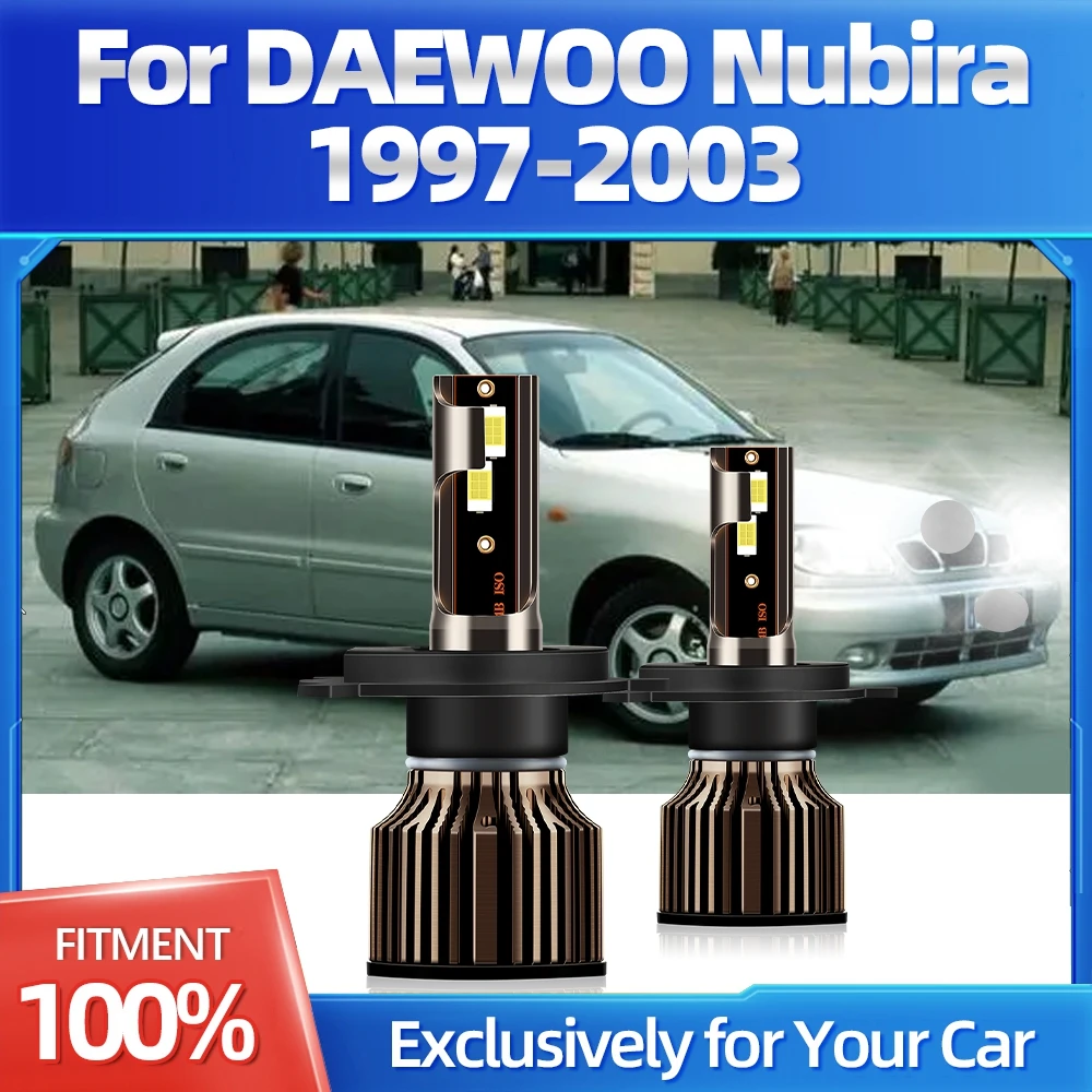 

KINGSOFE 2PCS Exterior Car LED Headlight Bulbs H4 23000LM Canbus IP68 Waterproof Easy To Install For DAEWOO Nubira 1997-2003