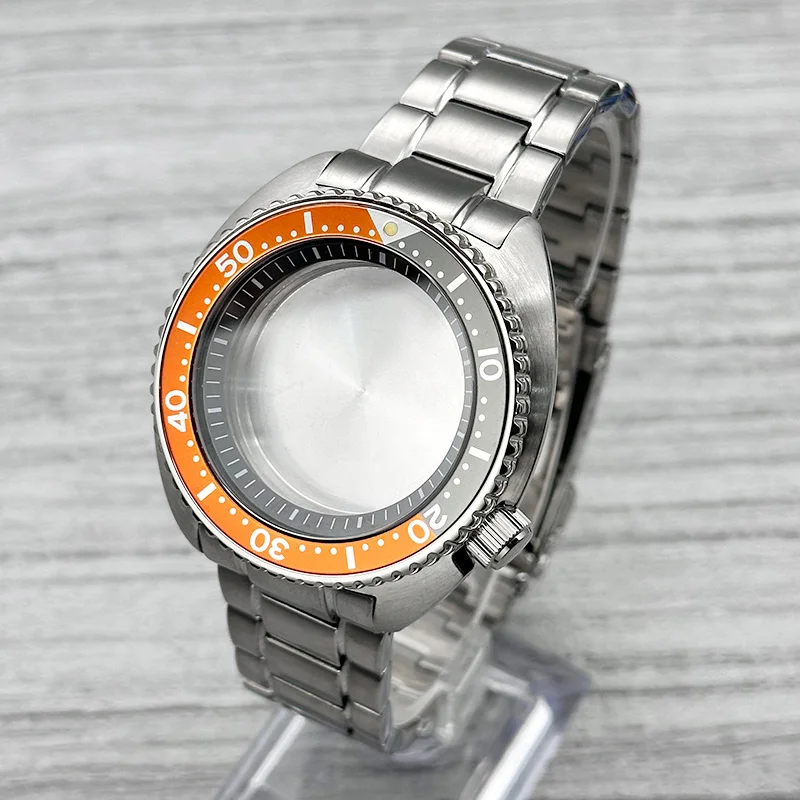 Silbernes 6105 6309 Turtle Abalone Uhrengehäuse mit Saphirglas, passend für NH35 NH36 4R35 7S Uhrwerke, 28,5mm Zifferblattgehäuse, modifiziertes Teil – Detail 6